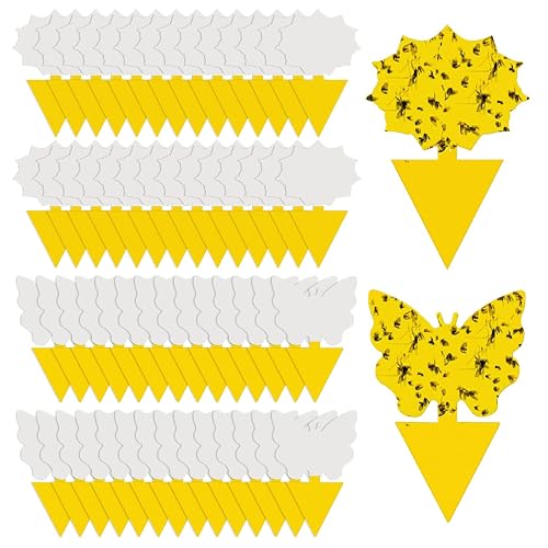 Yellow Sticky Gnat Traps for Plants, 58 Pack