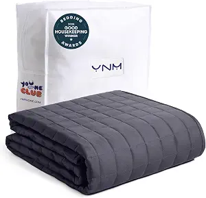 YnM 15 lb weighted blanket, dark grey