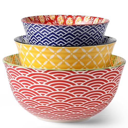 Metahom Ceramic Mixing Bowls, Set of 3