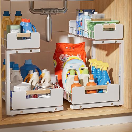 Delamu 2-Tier Pull-Out Cabinet Shelf 2-Pack