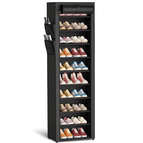 Kitsure 10-Tier Shoe Rack with Cover