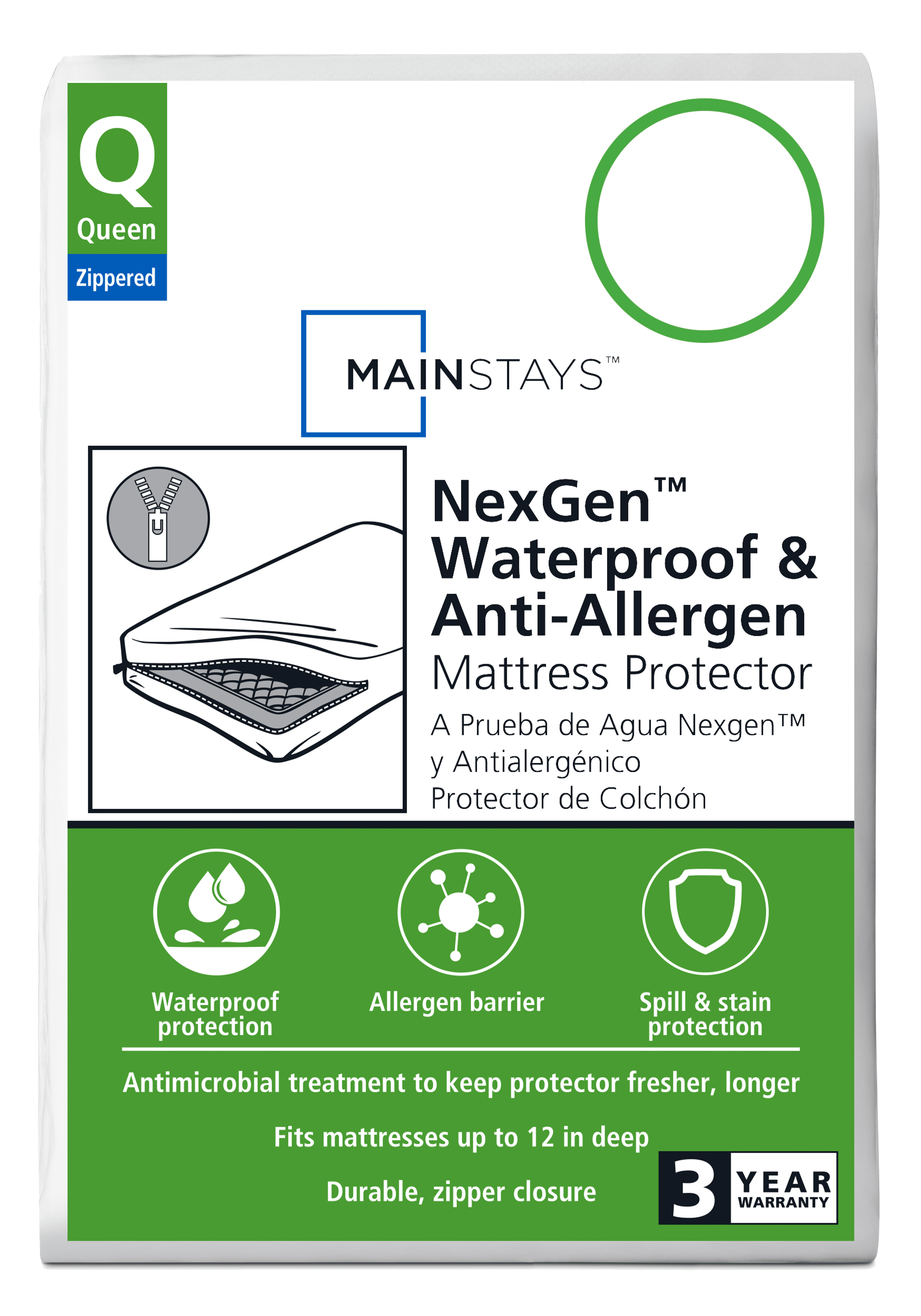 Mainstays NexGen Waterproof Zippered Mattress Protector