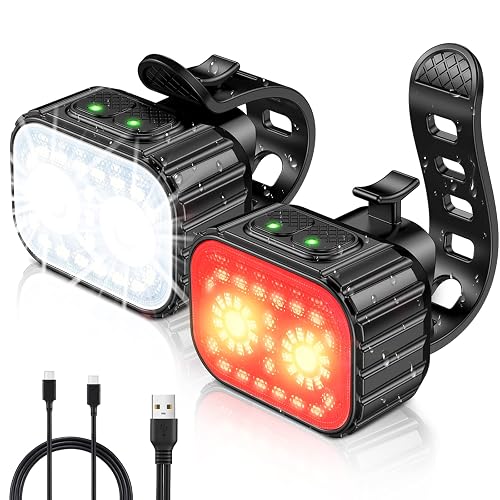 Cuvccn Rechargeable Bike Light Set