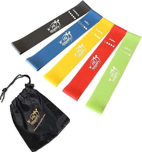 Fit Simplify Resistance Loop Exercise Bands, Set of 5