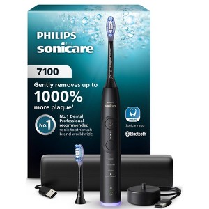 Philips Sonicare 7100 Rechargeable Electric Toothbrush with 2 Brush Heads, Black