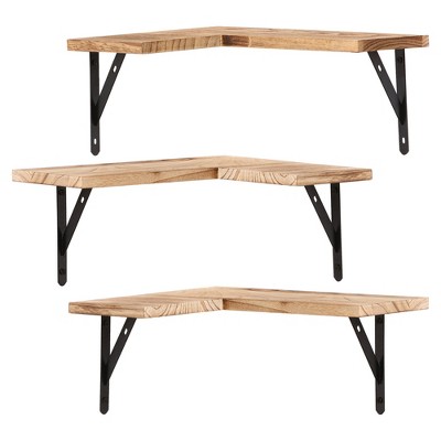 Unique Bargains Wood Floating Shelves