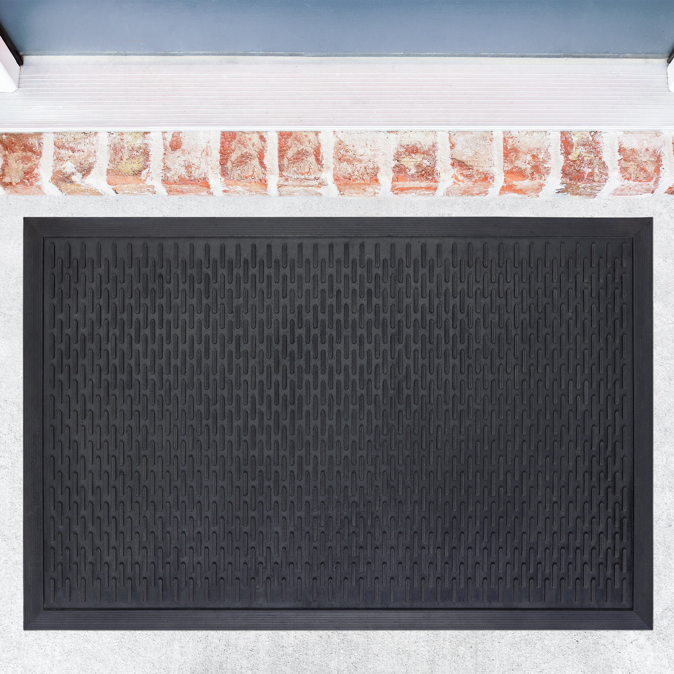 Mainstays Ridge Scraper Rubber Doormat, 24 x 36 in