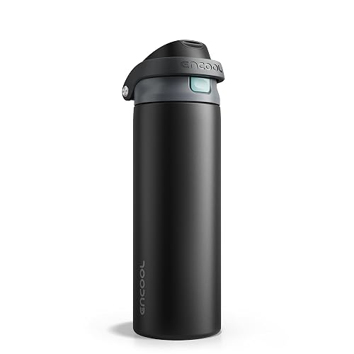 ENCOOL Leakproof Insulated Dual-Sip Water Bottle, 24 oz