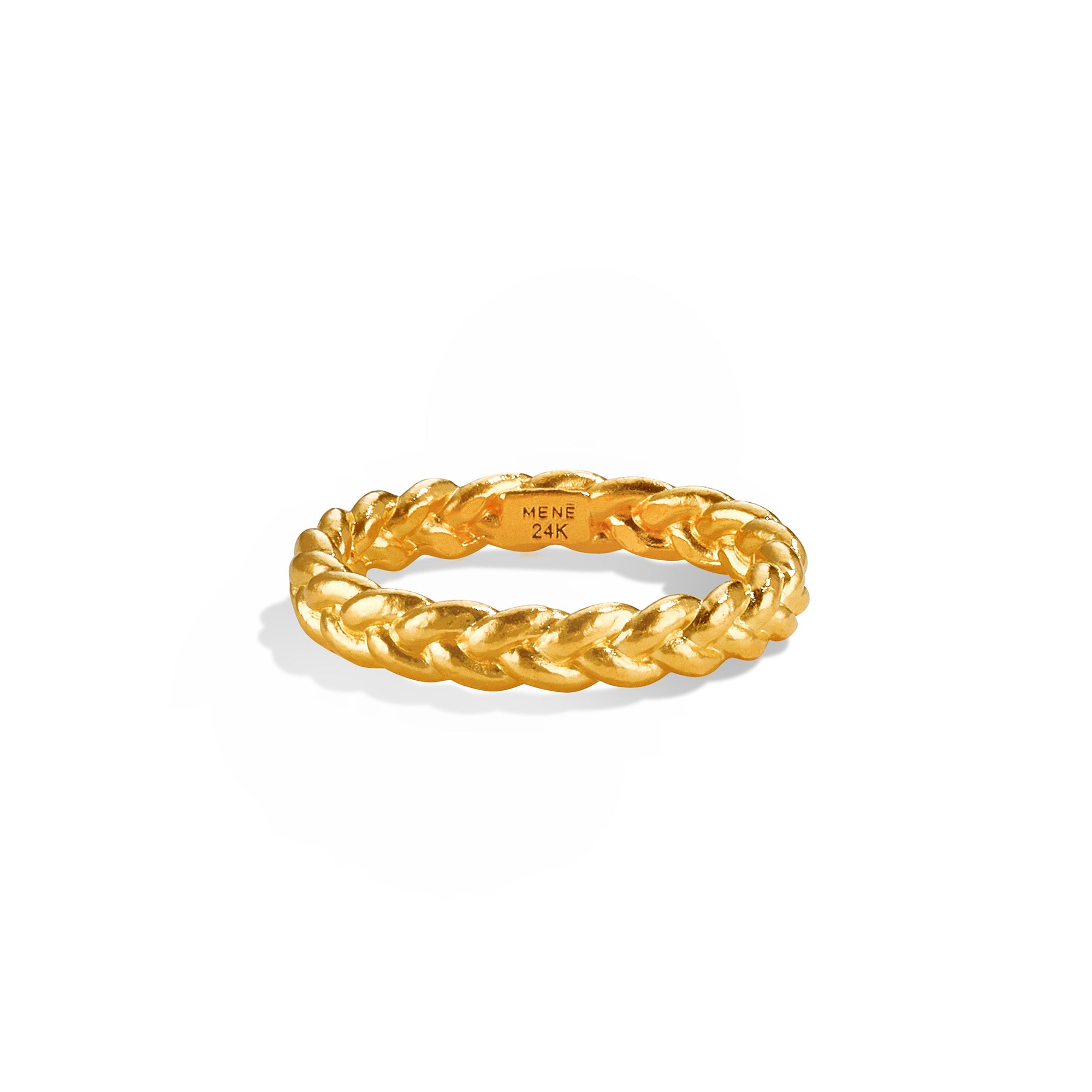 Menē Braid 24K gold ring with MENĒ 24K stamp