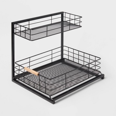 Brightroom Two Tiered Metal Under Sink Organizer