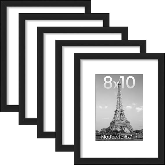 upsimples Black 8x10 Picture Frames, Five Pack