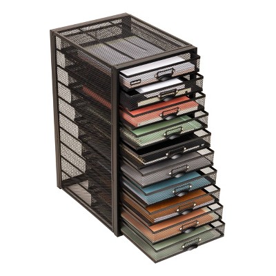 Mind Reader 10-Drawer Metal Mesh Desk Organizer