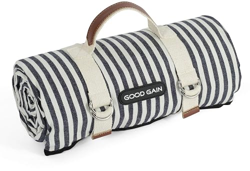 G GOOD GAIN Waterproof Picnic Blanket with Carry Strap