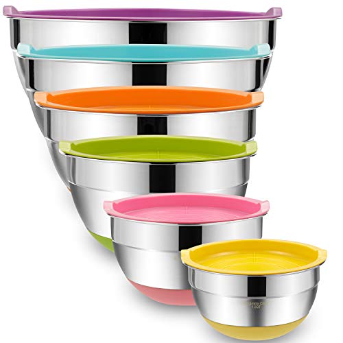 Umite Chef 6-Piece Mixing Bowls with Airtight Lids