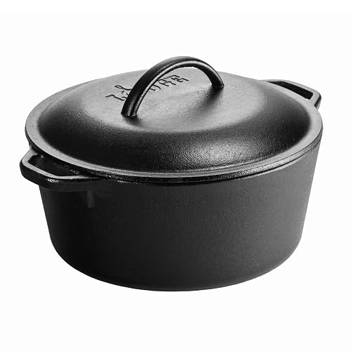 Lodge Cast Iron Dutch Oven with Loop Handles, 5 Quart