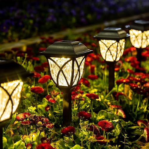 GIGALUMI 6 Pack LED Solar Garden Lights