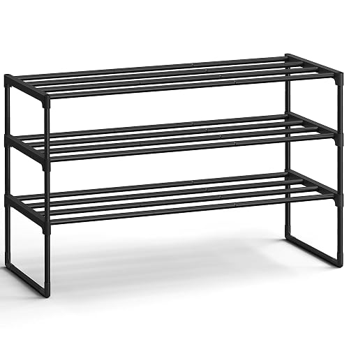 SONGMICS 3-Tier Metal Shoe Rack