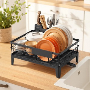 LEDREM Dish Rack with Three-Section Holder