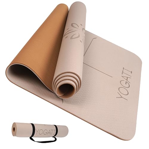 YOGATI Yoga Mat with Alignment Lines