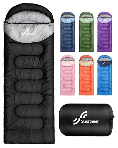 Sportneer 3-Season Sleeping Bag with Compression Sack