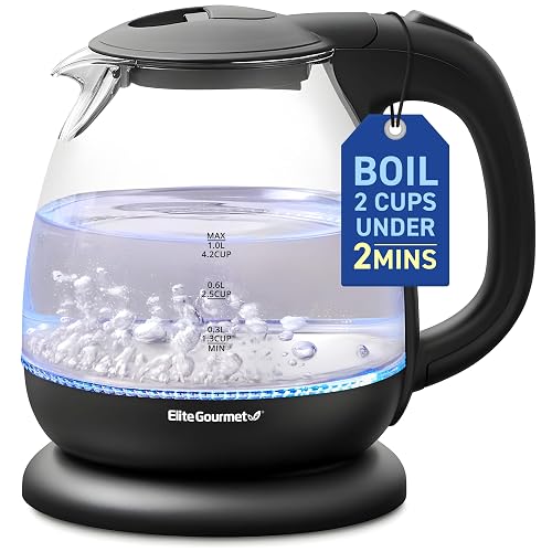 Elite Gourmet 1.0L Glass Kettle