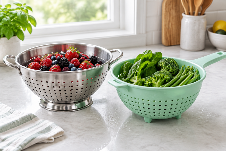 Kitchen Colanders: Size, Hole Pattern, Handles, and Sink Fit