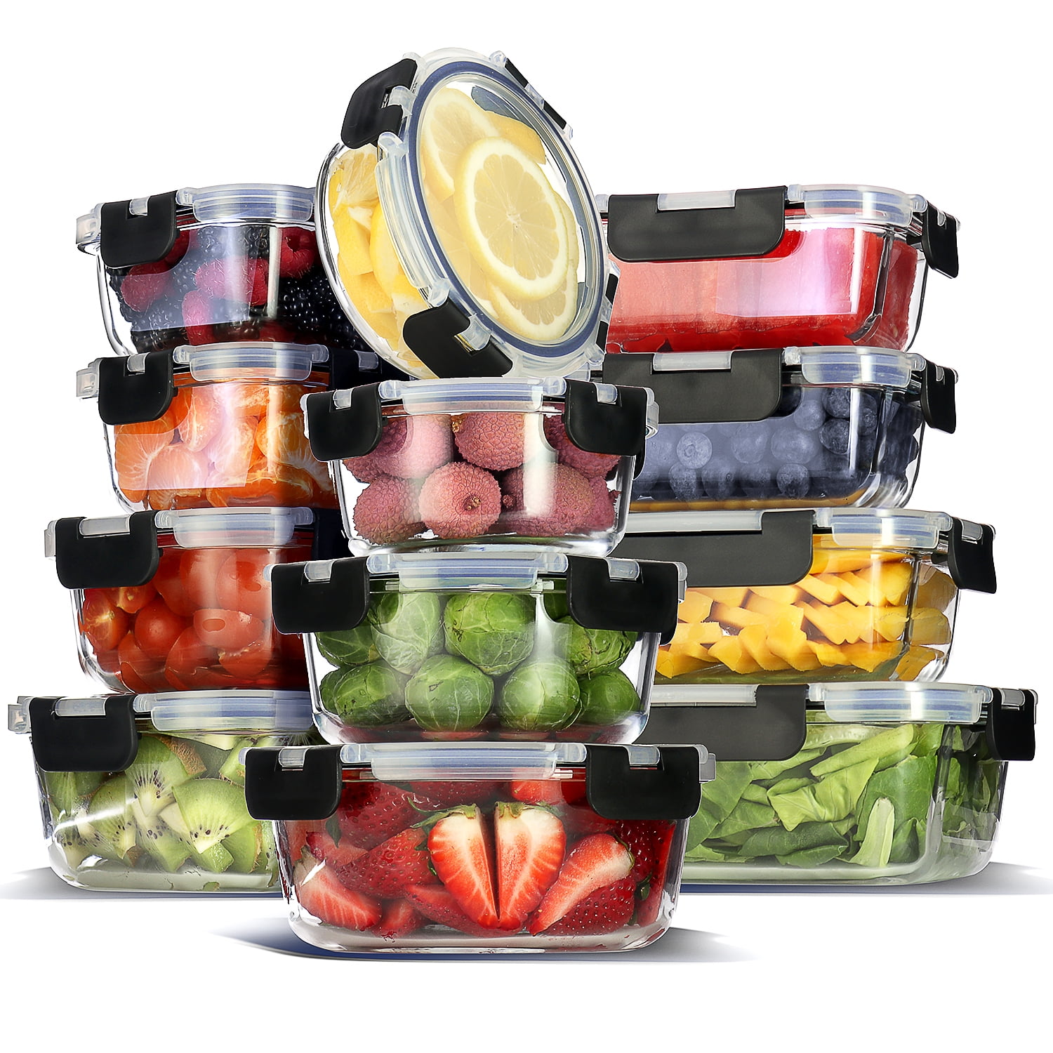 LammaLoe 24-Piece Glass Food Storage Set