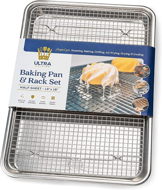 Ultra Cuisine Half-Sheet Pan and Rack Set