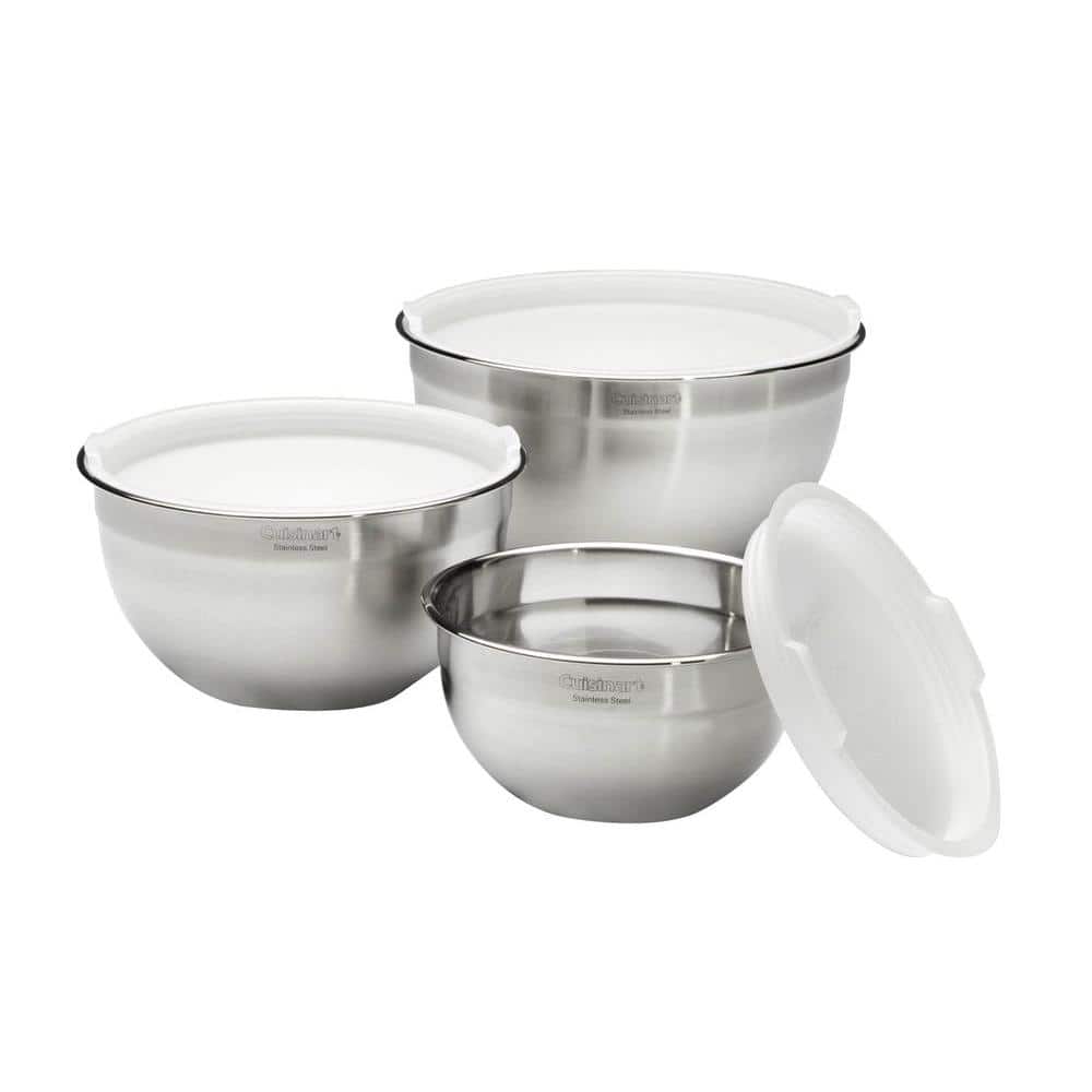 Cuisinart 3-Piece Stainless Mixing Bowl Set with Lids