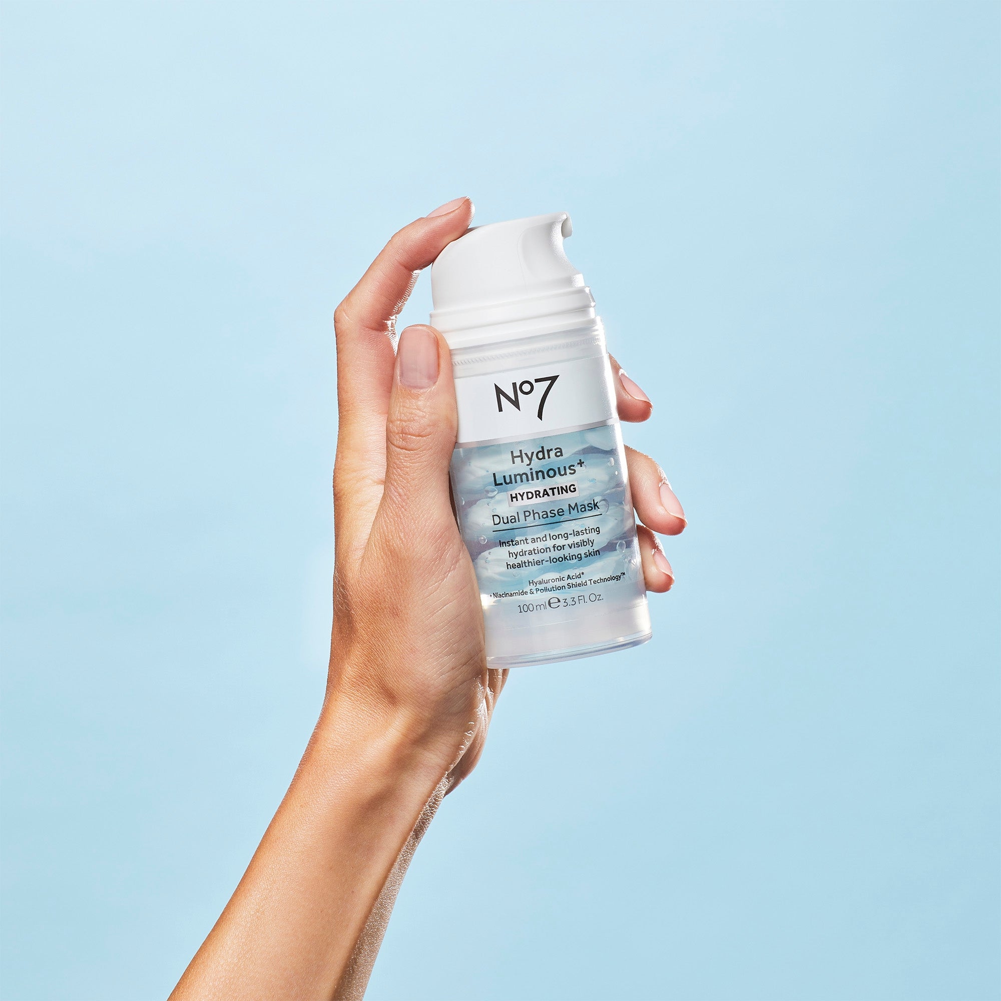 No7 HydraLuminous+ dual phase face mask