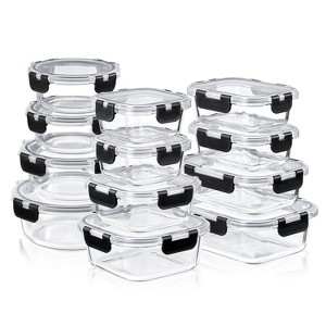 Sorbus 24-Piece Glass Food Storage Containers with Lids, Airtight, BPA-Free