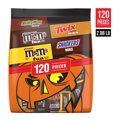 M&M's, Snickers, Twix and Milky Way fun size halloween bag
