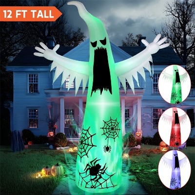 Twelve-foot Joyfy inflatable ghost with flame lights