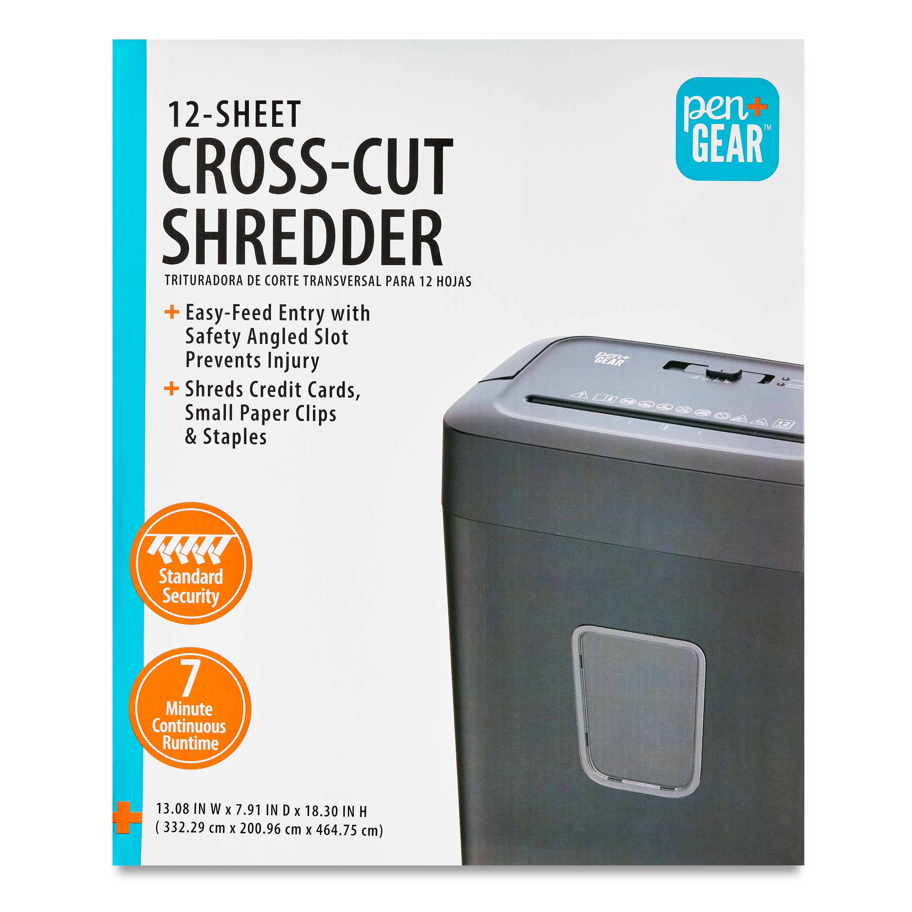 Pen+Gear 12-Sheet Cross-Cut Shredder, 5.55-Gallon