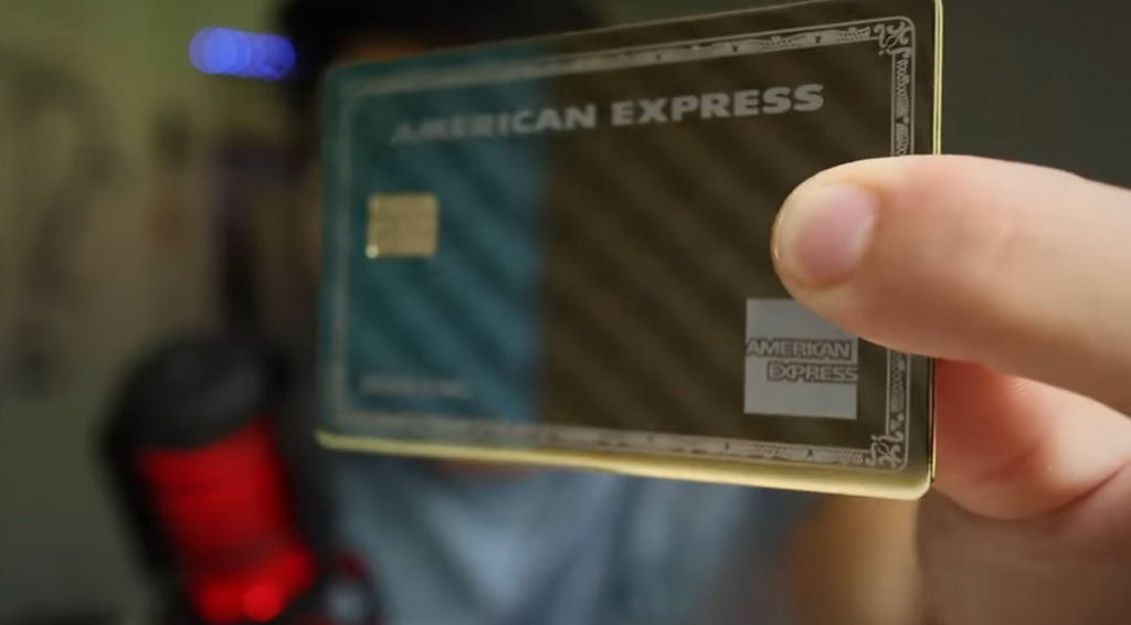 close up American Express Gold Card