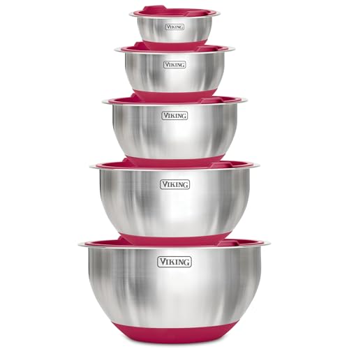 Viking 10-Piece Stainless Mixing Bowl Set with Lids