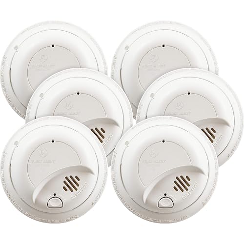 First Alert SMI100-AC Hardwired Smoke Detector with Battery Backup, 6-Pack