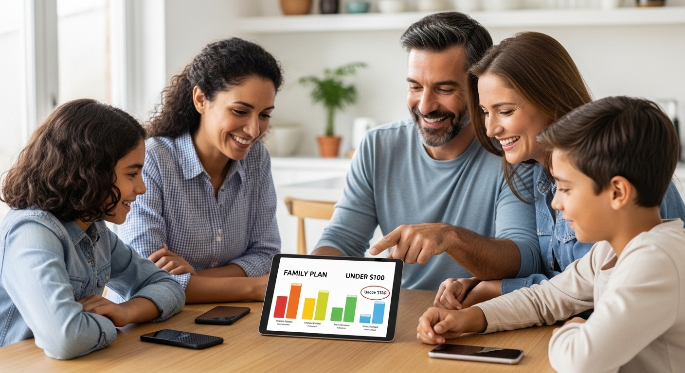 Best Prepaid Cell Phone Plans for Families of 3 to 4 Lines Under $100 per Month