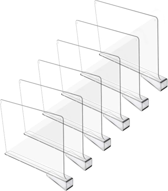 Clear Clip-On Dividers, Six-Pack