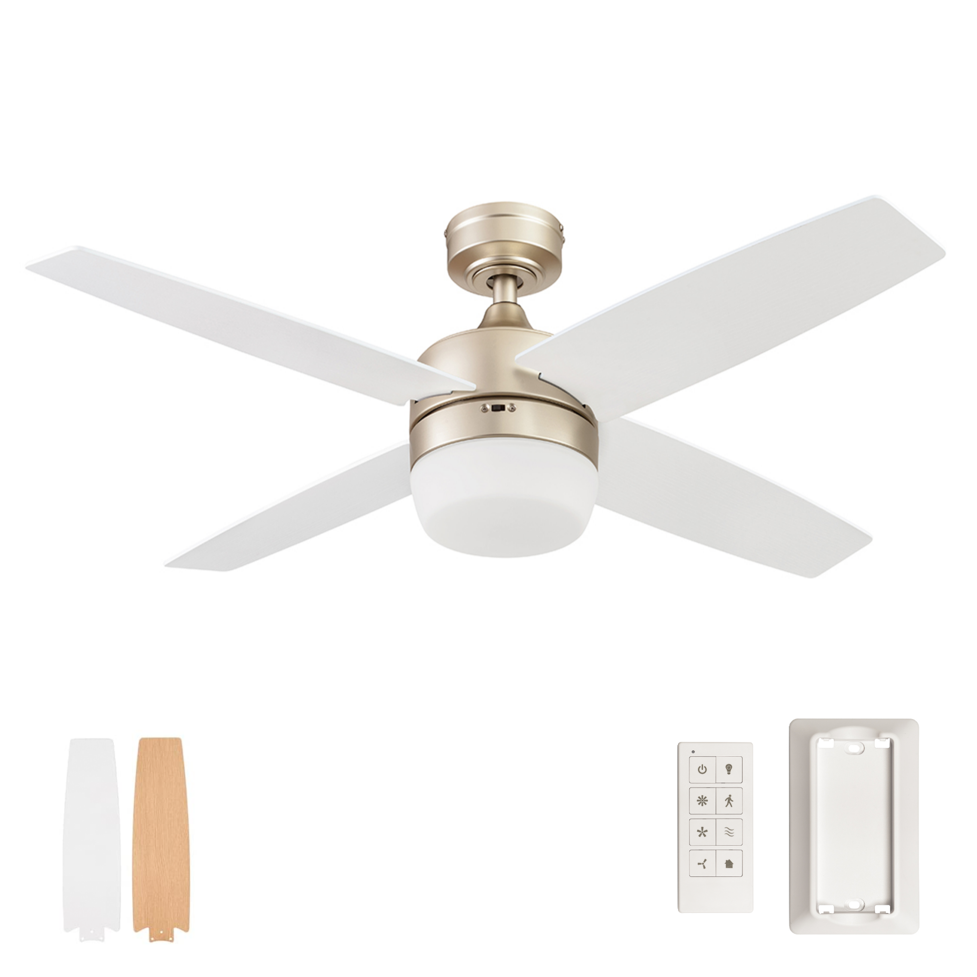 Prominence Home Atlas 44" Modern LED Ceiling Fan (Soft Gold)