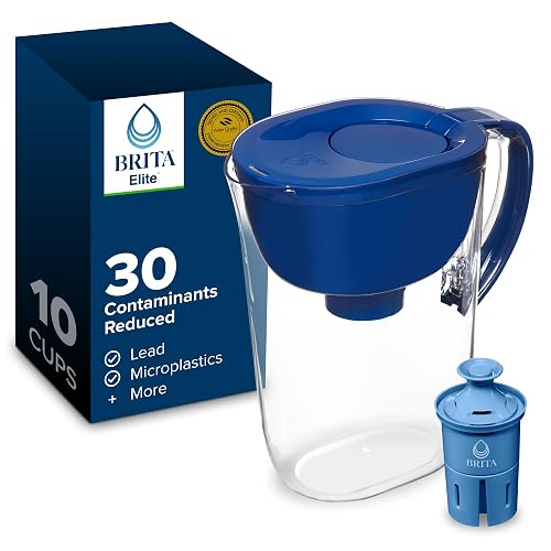 Brita Large 10 Cup Water Pitcher, Includes 1 Elite Filter