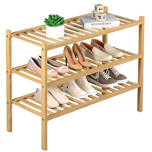 ROMGUAR CRAFT 3-Tier Bamboo Shoe Rack