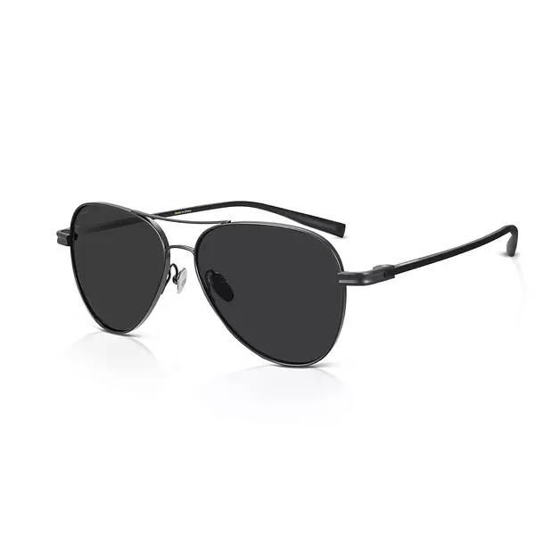 MUJOSH Retro Trendy Classic Aviator Sunglasses for Men Lightweight, Exclusive Eyewear Brand of EssilorLuxottica, Charcoal Grey/Pure Gray 1512