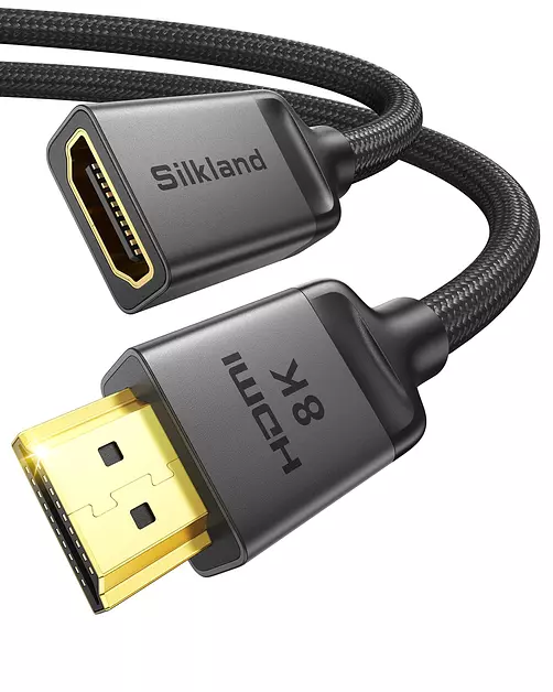 Silkland 8K HDMI Extension Cable 5FT HDMI Extender 2.1, 8K@60Hz 4K@120Hz