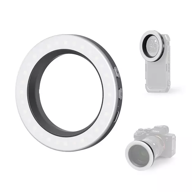SmallRig Vibe P30 67mm Ring LED Video Light, Compact Size Bi-Color Light