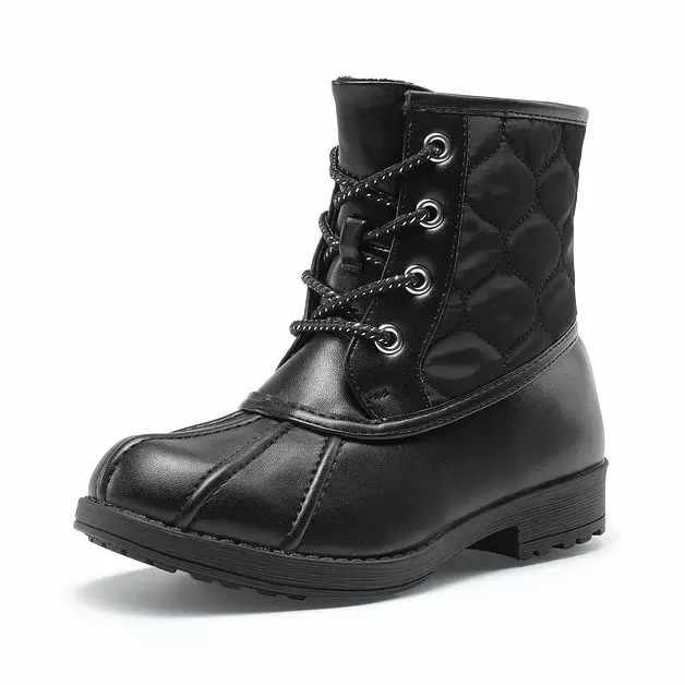 DREAM PAIRS Girls KBO212 Side Zipper Quilted Ankle Boots Black Pu Size 10 Toddler