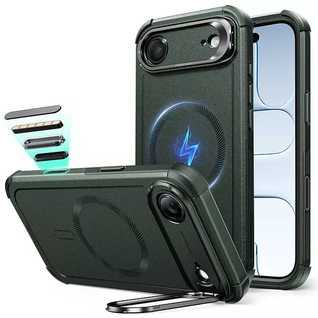 ESR Cyber Tough for iPhone Air Case with Flex Stand, Olive Green