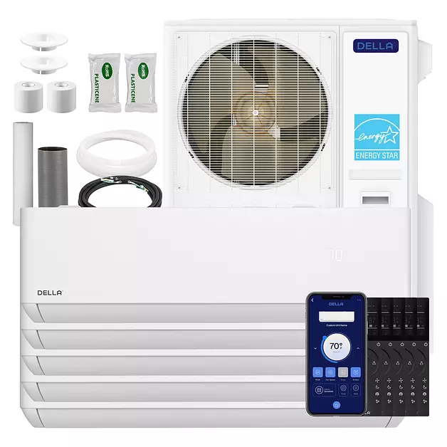 DELLA 55K BTU 5 Zone (5x12K) Mini Split AC, 22.5 SEER2,Up to 2750 Sq.Ft