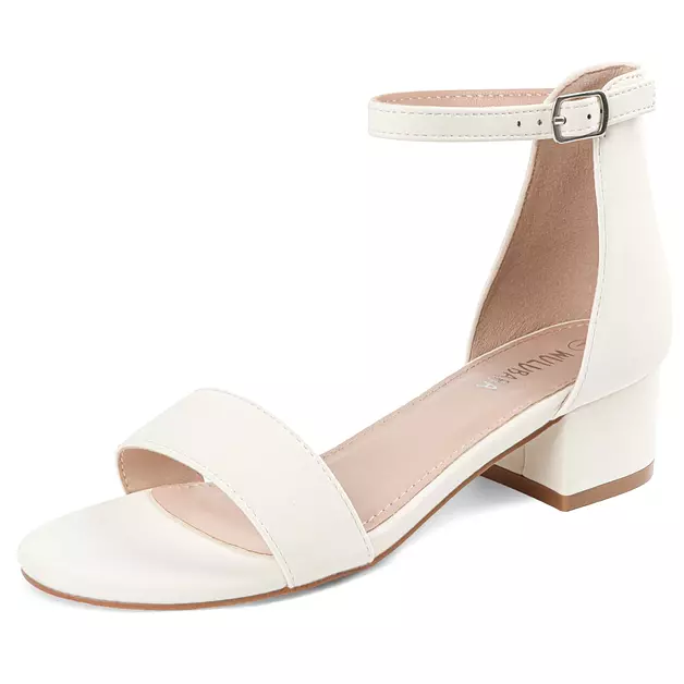 Wulubaba Girls Dress Shoes Low Heel Flower Girl Sandals