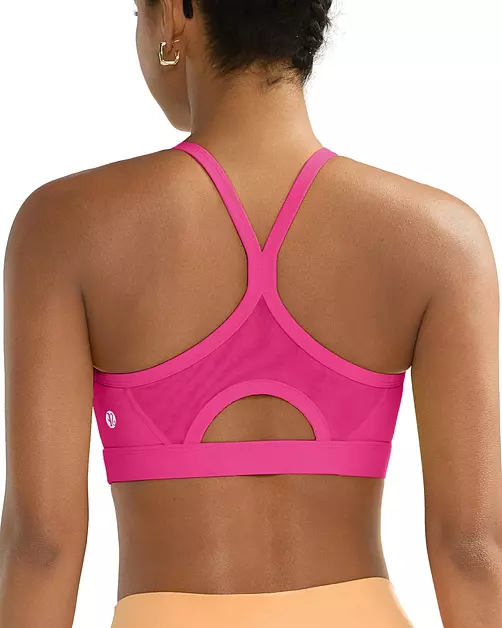 Running GIRLHigh Impact Sports Bra for Women,Y Back Molded Cups Strappy Sports Bras High Support Yoga Bra(3057_Hot Pink_XL)